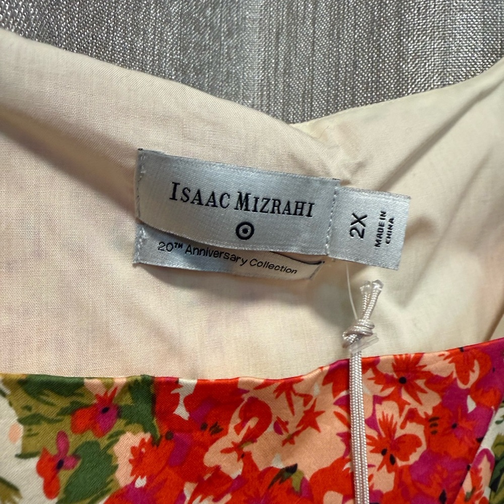 Isaac Mizrahi Floral Midi Dress - Red, Yellow, Green - Picture 8 of 9